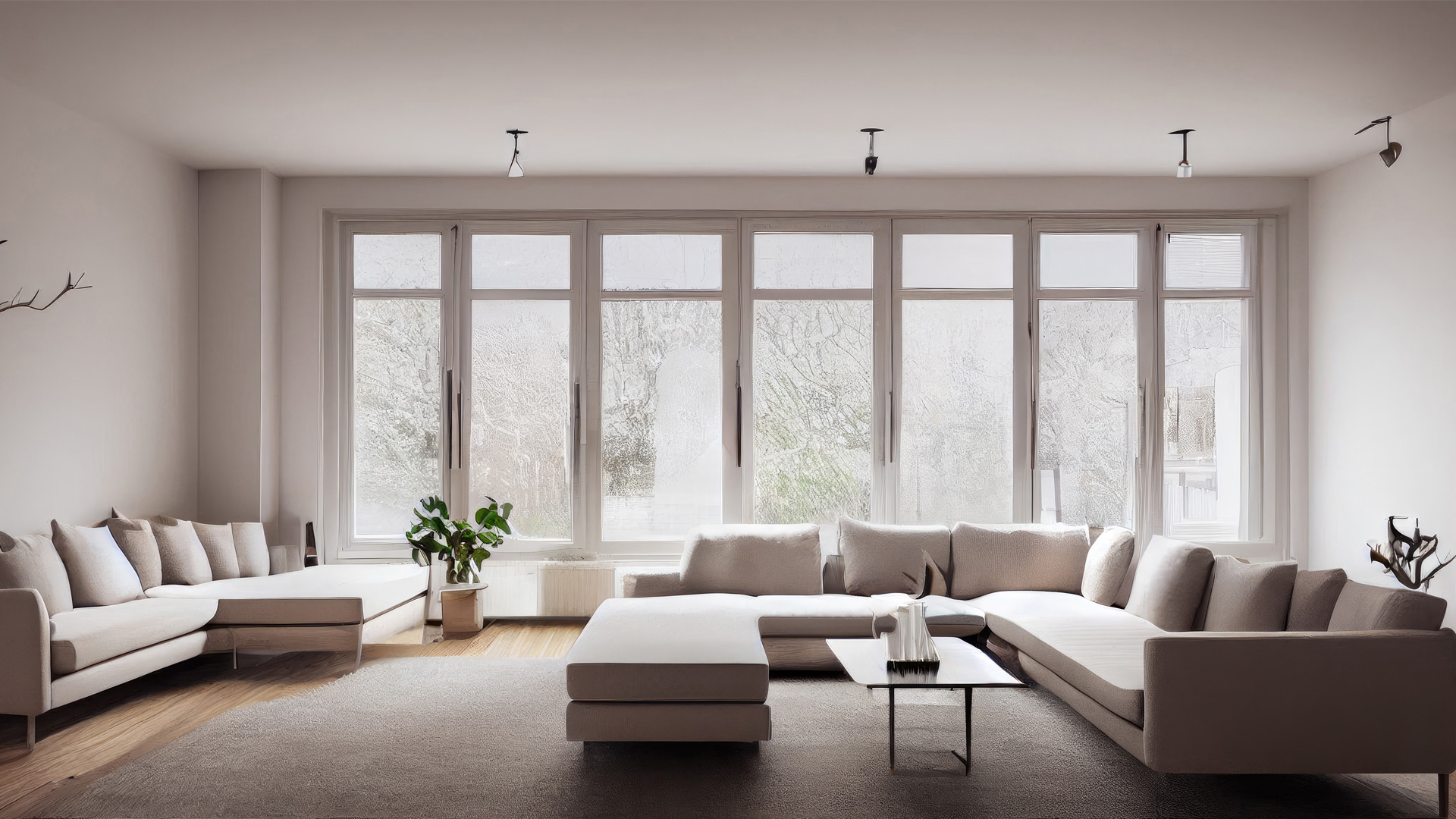 Interior con ventanas de PVC Replus