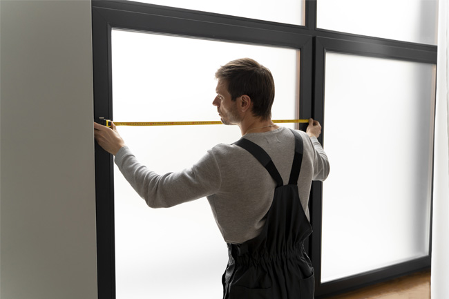 Worker repairing window